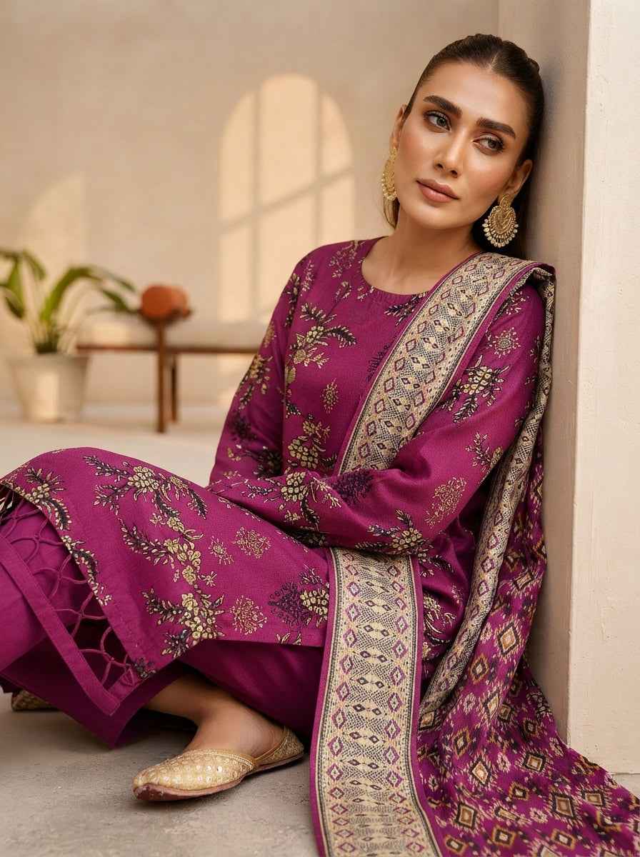 Fiza Noor Digital Printed Marina Unstitched 3Pc Suit D-02