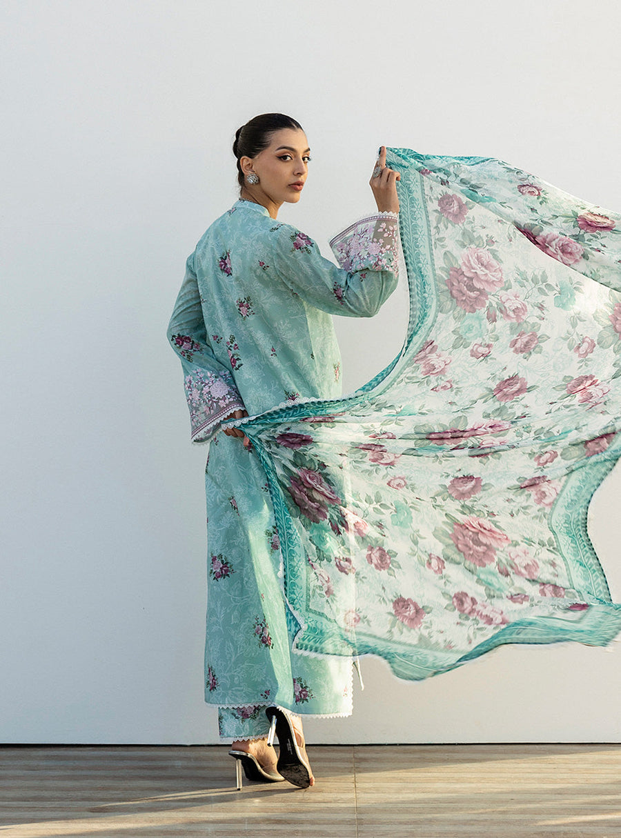 Zainab Chottani Tahra Embroidered Lawn Unstitched 3Pc Suit D-02 ANAHITA