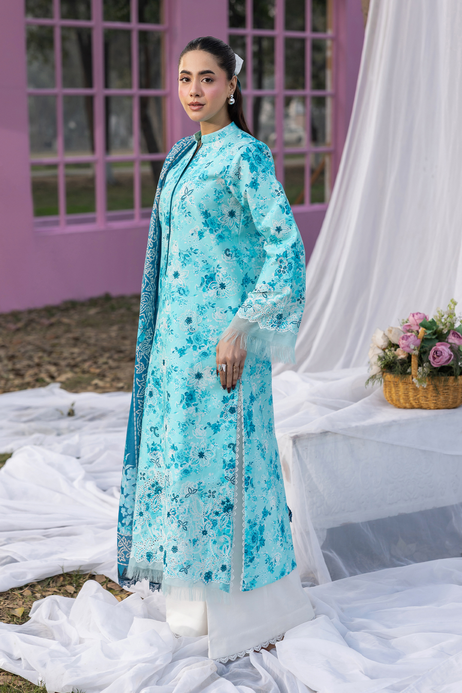 RajBari Summer Printkari Exclusive Lawn Unstitched 3Pc Suit D-02