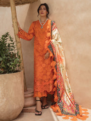 Rang Rasiya Premium Embroidered Lawn Unstitched 3Pc Suit D-02 MADEIRA