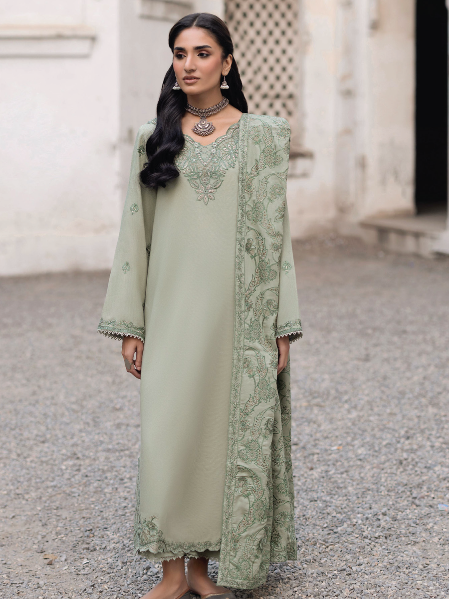 CELTS Mehr Premium Embroidered Karandi Unstitched 3Pc Suit D-02