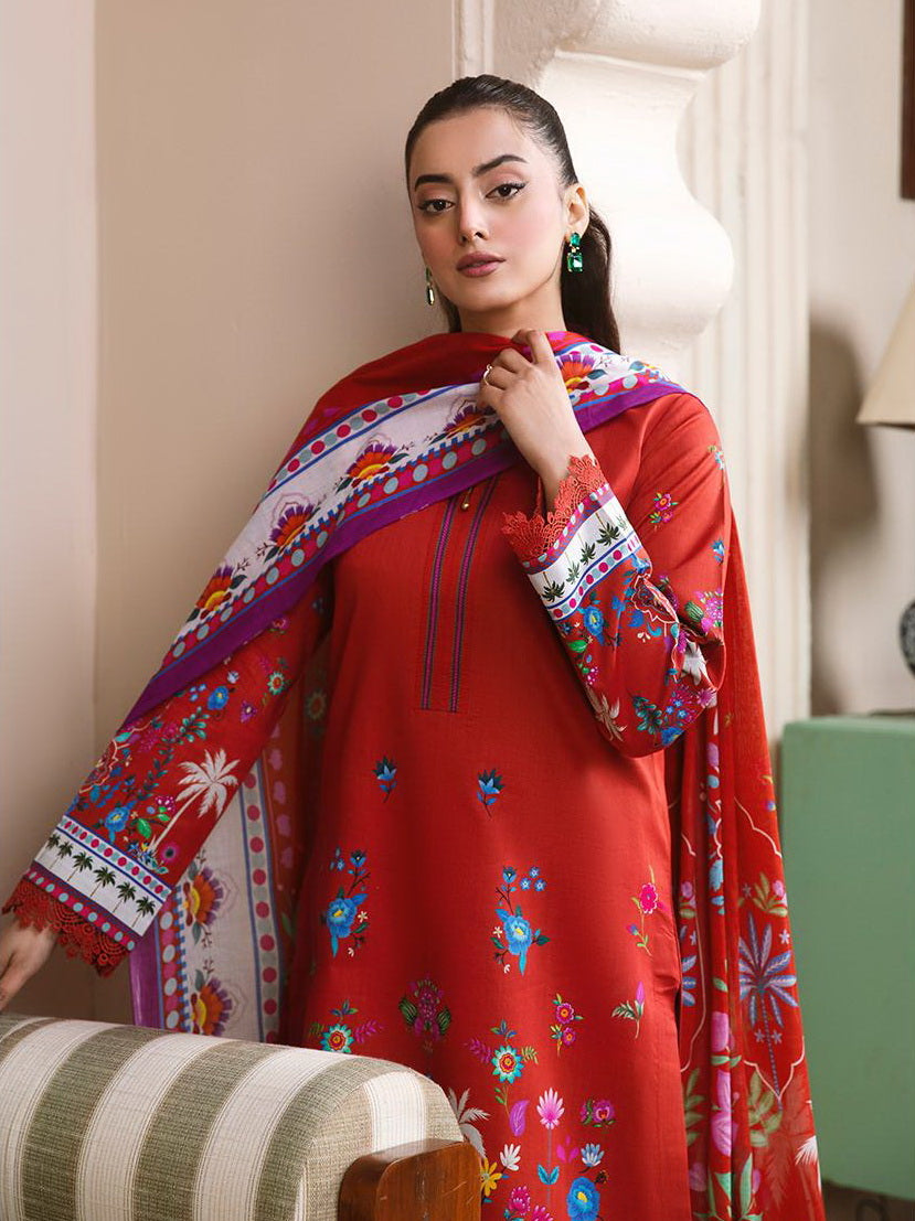 Raha by RajBari Summer Prints Exclusive Lawn Unstitched 3Pc Suit D-02