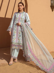 Rang Rasiya Premium Embroidered Lawn Unstitched 3Pc Suit D-02 PARISA
