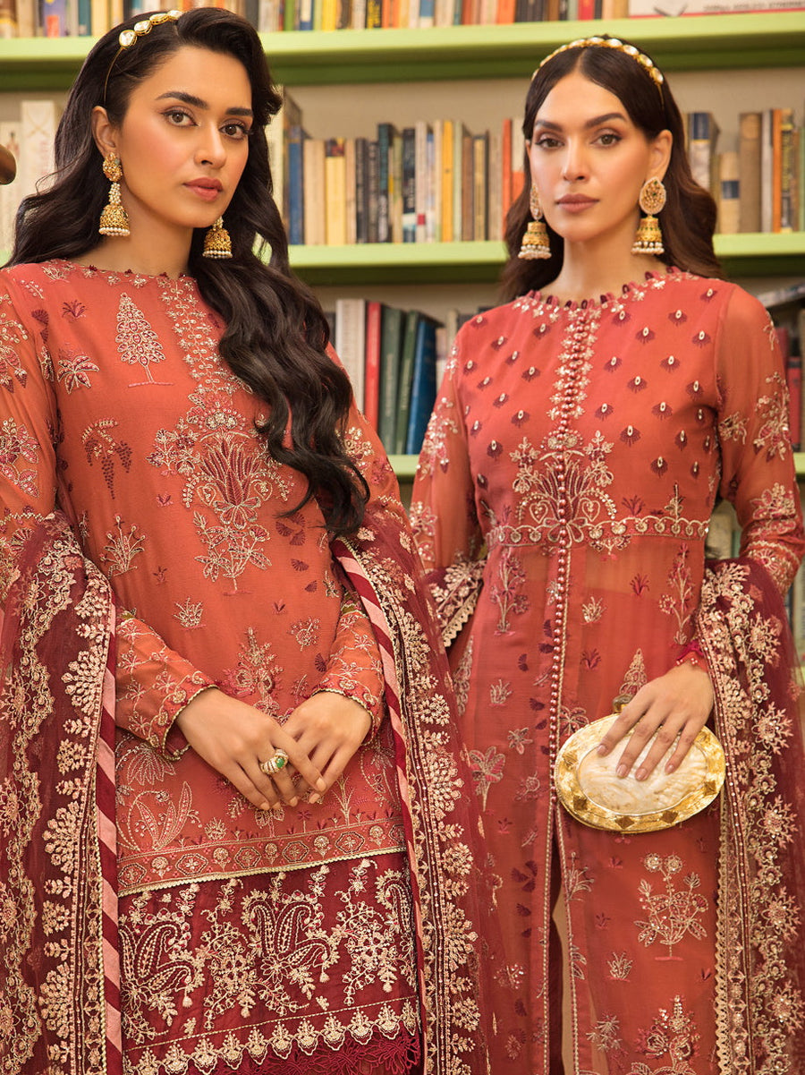 LaMode by Xenia Formals Unstitched Chiffon 3Pc Suit D-02 MARIE