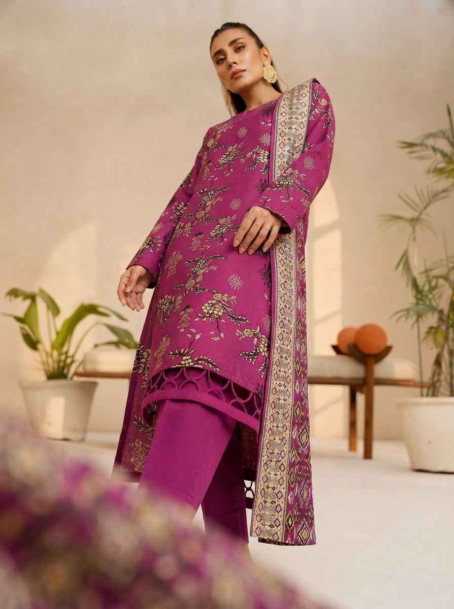 Fiza Noor Digital Printed Marina Unstitched 3Pc Suit D-02