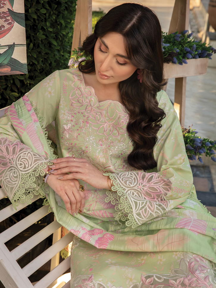 Rang Rasiya Florence Embroidered Lawn Unstitched 3Pc Suit D-02 HANIYA