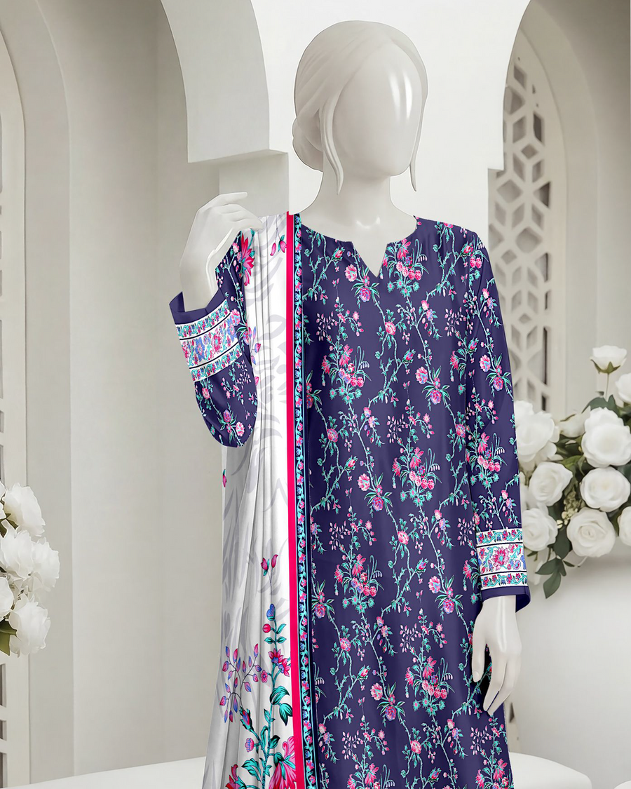 Ittehad Essential Vol-03 Unstitched Printed Lawn 3Pc Suit D-02