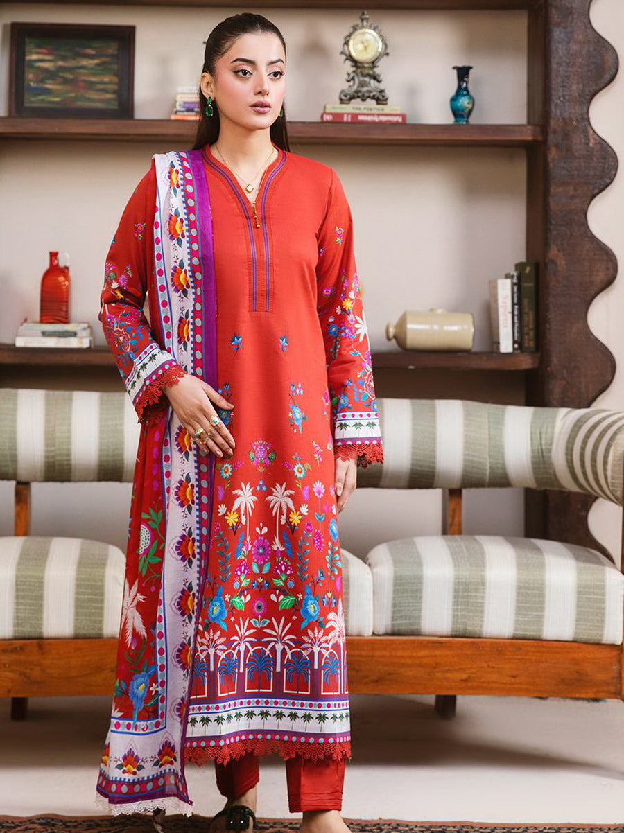 Raha by RajBari Summer Prints Exclusive Lawn Unstitched 3Pc Suit D-02