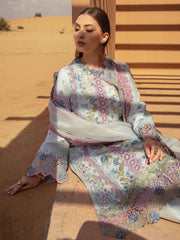 Rang Rasiya Premium Embroidered Lawn Unstitched 3Pc Suit D-02 PARISA