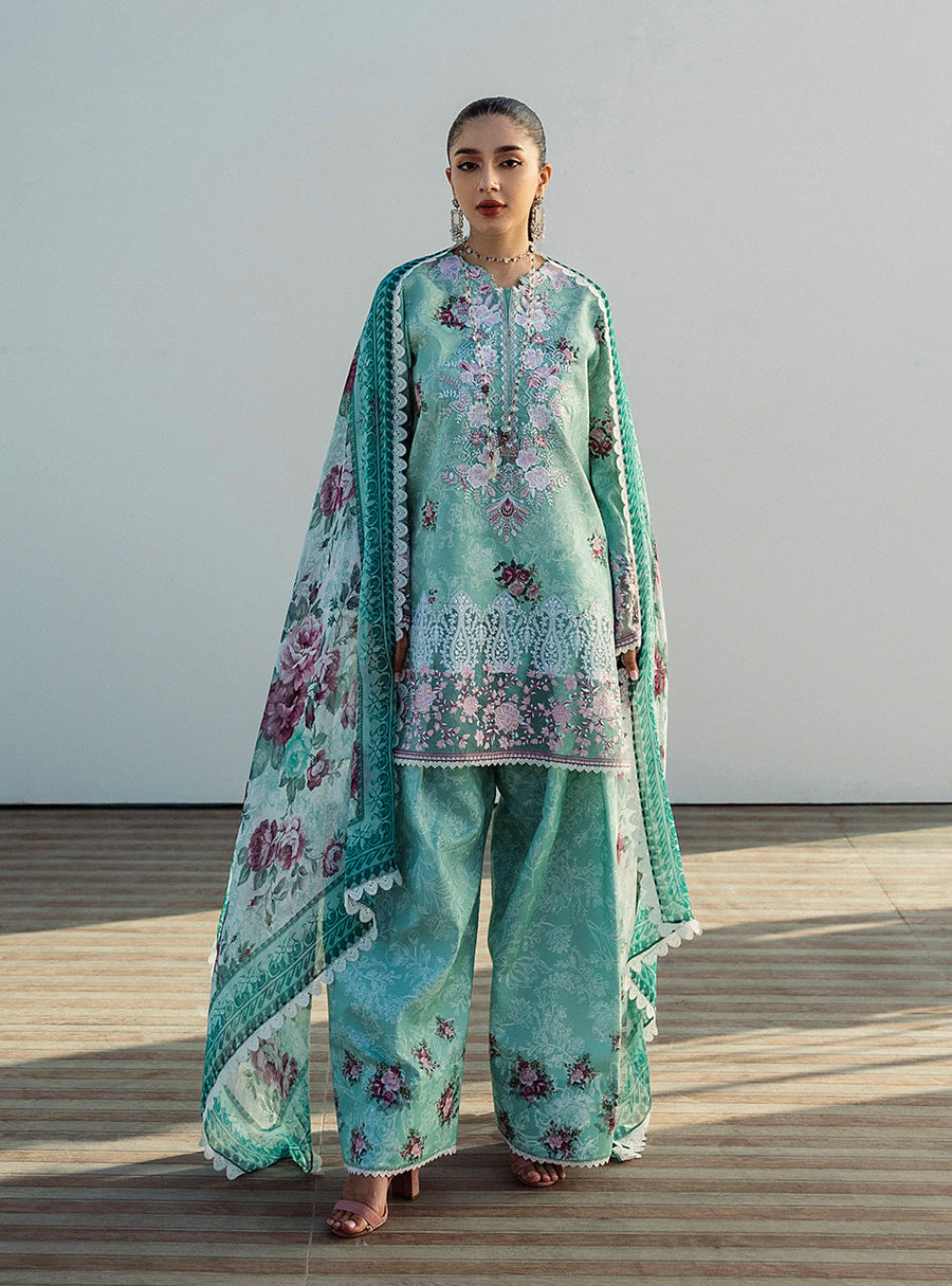 Zainab Chottani Tahra Embroidered Lawn Unstitched 3Pc Suit D-02 ANAHITA
