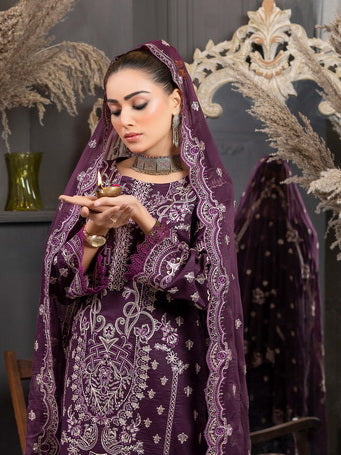 Manizay Talash Premium Embroidered Lawn Unstitched 3Pc Suit D-02