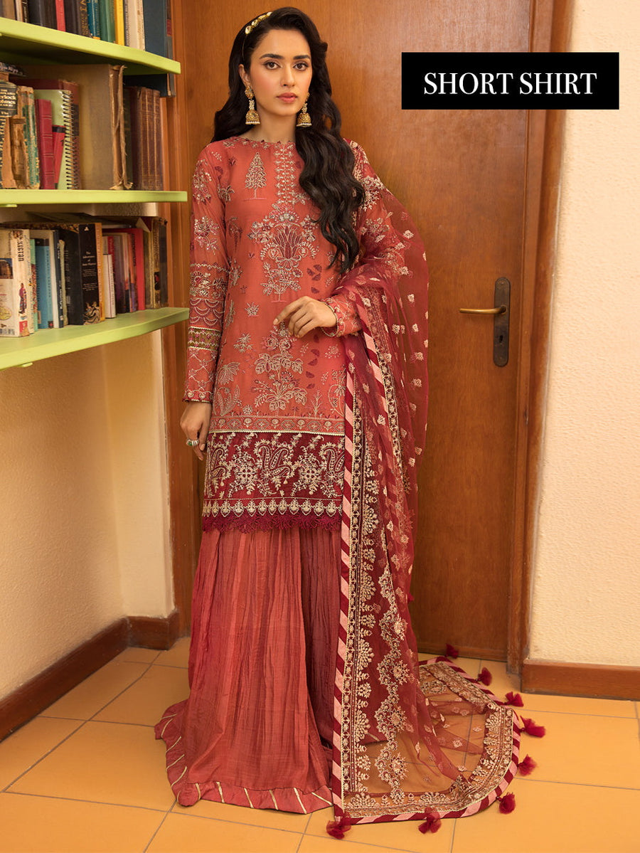 LaMode by Xenia Formals Unstitched Chiffon 3Pc Suit D-02 MARIE