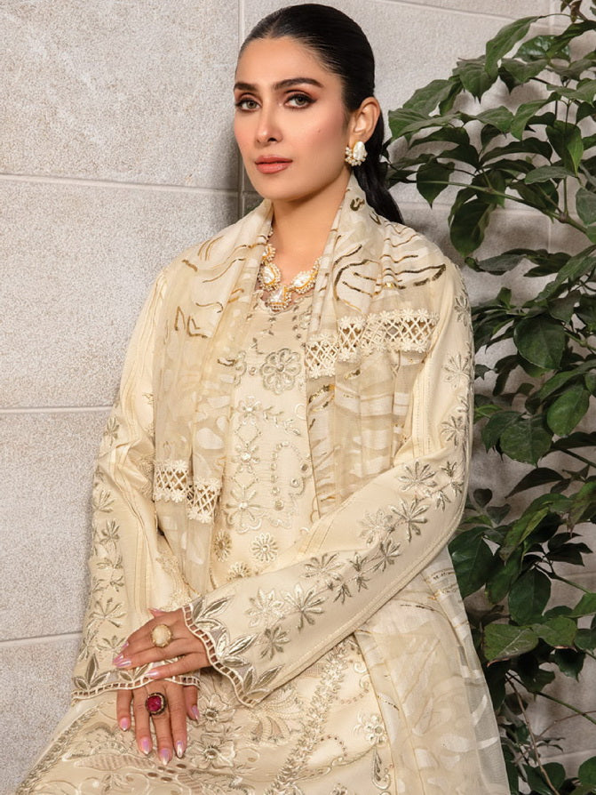 Rang Rasiya Premium Embroidered Lawn Unstitched 3Pc Suit D-02 HAYA