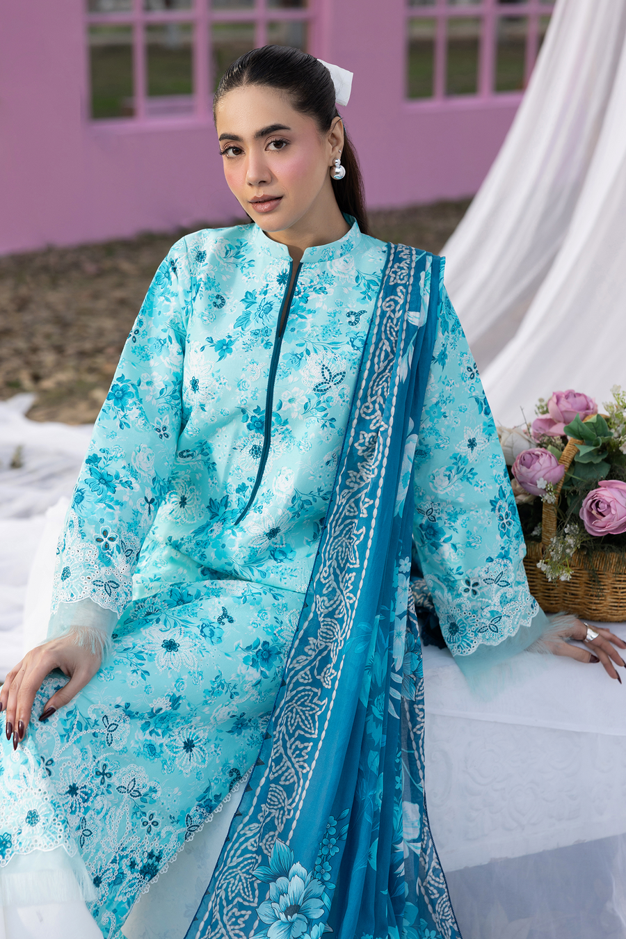 RajBari Summer Printkari Exclusive Lawn Unstitched 3Pc Suit D-02