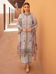 Rang Rasiya Premium Embroidered Lawn Unstitched 3Pc Suit D-02 PARISA