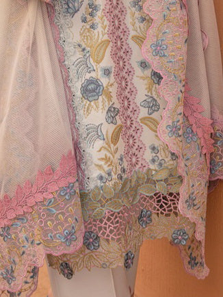 Rang Rasiya Premium Embroidered Lawn Unstitched 3Pc Suit D-02 PARISA