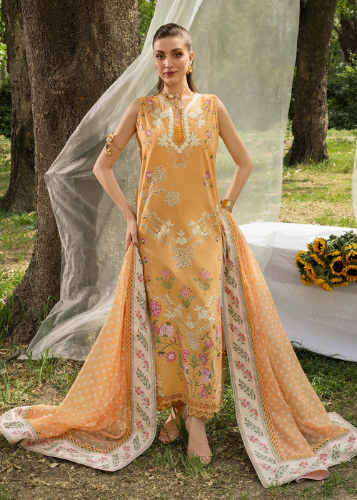 Saira Shakira Bloom Embroidered Lawn Unstitched 3Pc Suit D-02A LILY