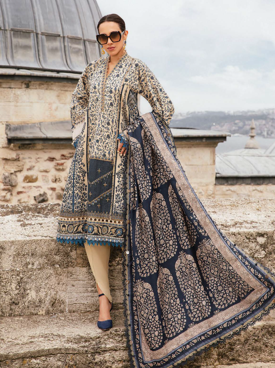 Maria.B MPrints Unstitched Printed Cambric 3Pc Suit MPT-2302-A