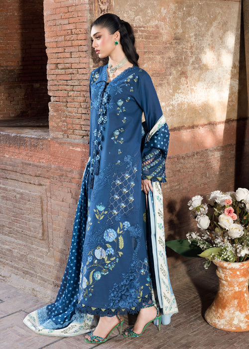Saira Shakira Bloom Embroidered Lawn Unstitched 3Pc Suit D-02B LILY