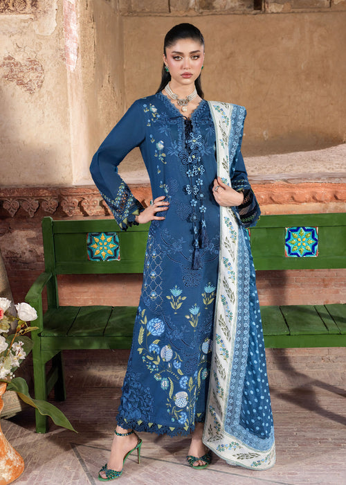 Saira Shakira Bloom Embroidered Lawn Unstitched 3Pc Suit D-02B LILY