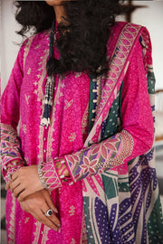 Iris by Jazmin Embroidered Eid Lawn Unstitched 3Pc Suit D-02 BRIGHT FUCHSIA