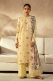 Ilara by Seran Embroidered Cambric Unstitched 3Pc Suit D-02 Citrine