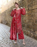 Rang Rasiya Carnation Embroidered Karandi Unstitched 3Pc Suit D-02 Cold Brew