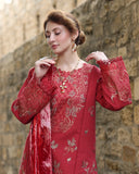 Rang Rasiya Carnation Embroidered Karandi Unstitched 3Pc Suit D-02 Cold Brew
