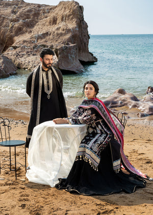 Sadaf Fawad Khan Siraa Embroidered Lawn Unstitched 3Pc Suit D-02 KOHL