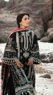 Sadaf Fawad Khan Siraa Embroidered Lawn Unstitched 3Pc Suit D-02 KOHL