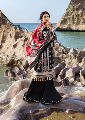 Sadaf Fawad Khan Siraa Embroidered Lawn Unstitched 3Pc Suit D-02 KOHL