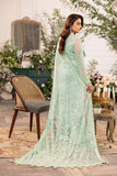 House of Nawab Azalea Embroidered Net Unstitched Saree D-02 MUHEEB