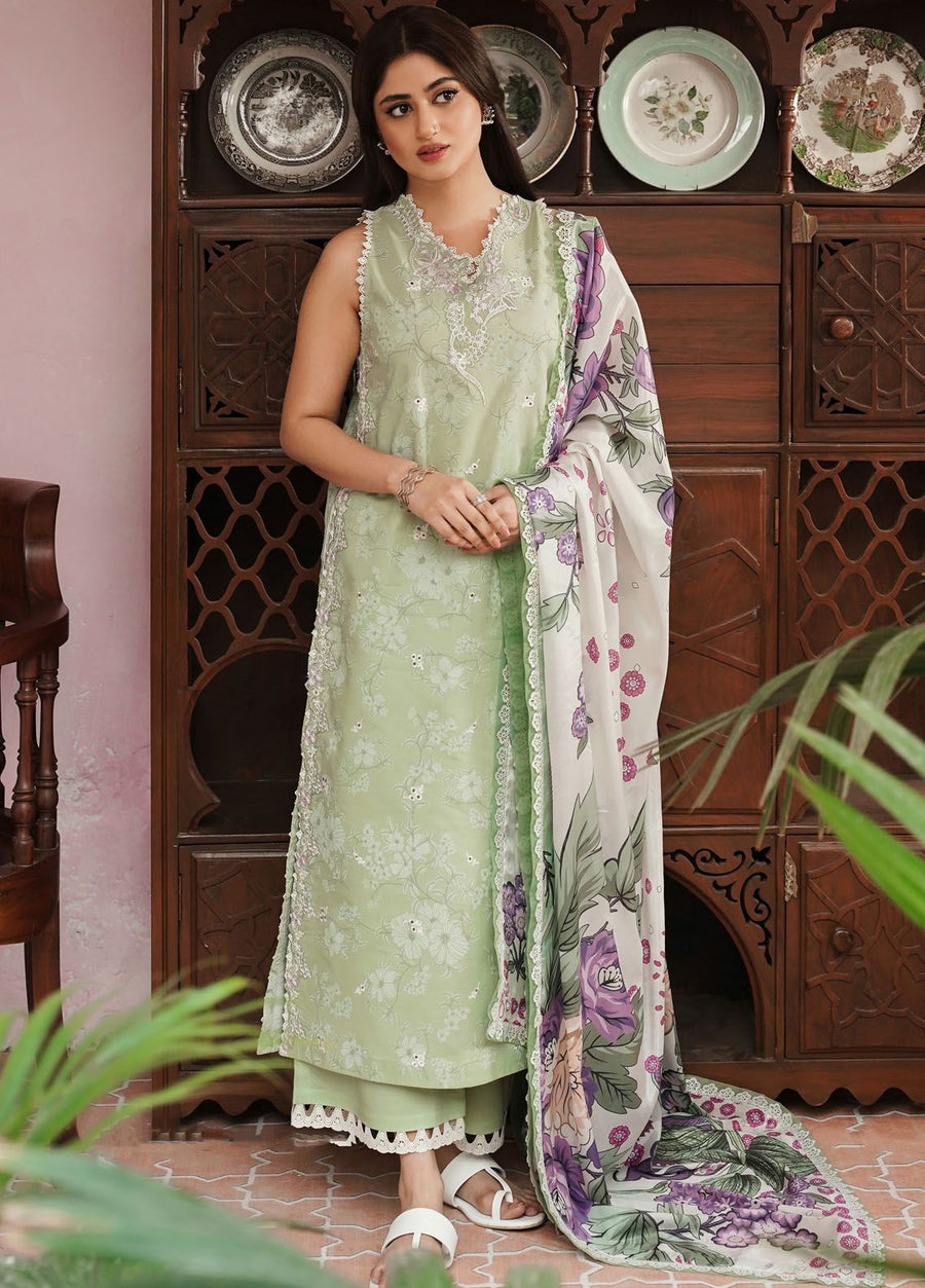 Seran Afsanah Embroidered Lawn Unstitched 3Pc Suit D-02 MAYA