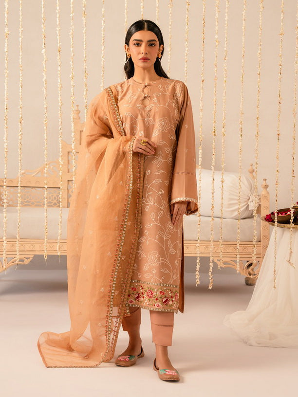 Cross Stitch Mahiri Embroidered Lawn Unstitched 3Pc Suit D-02 Rustic Brown