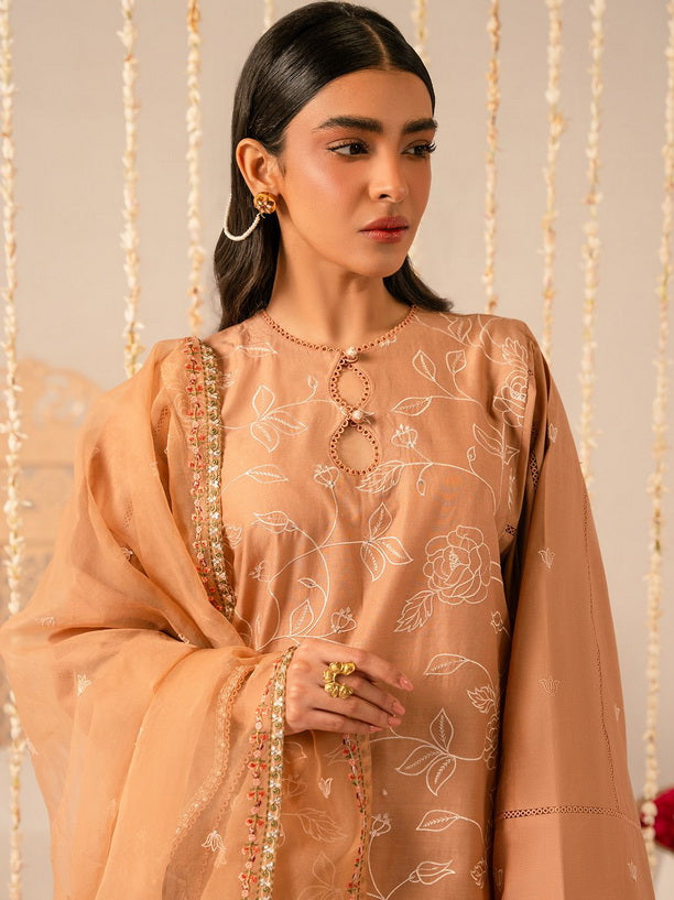 Cross Stitch Mahiri Embroidered Lawn Unstitched 3Pc Suit D-02 Rustic Brown
