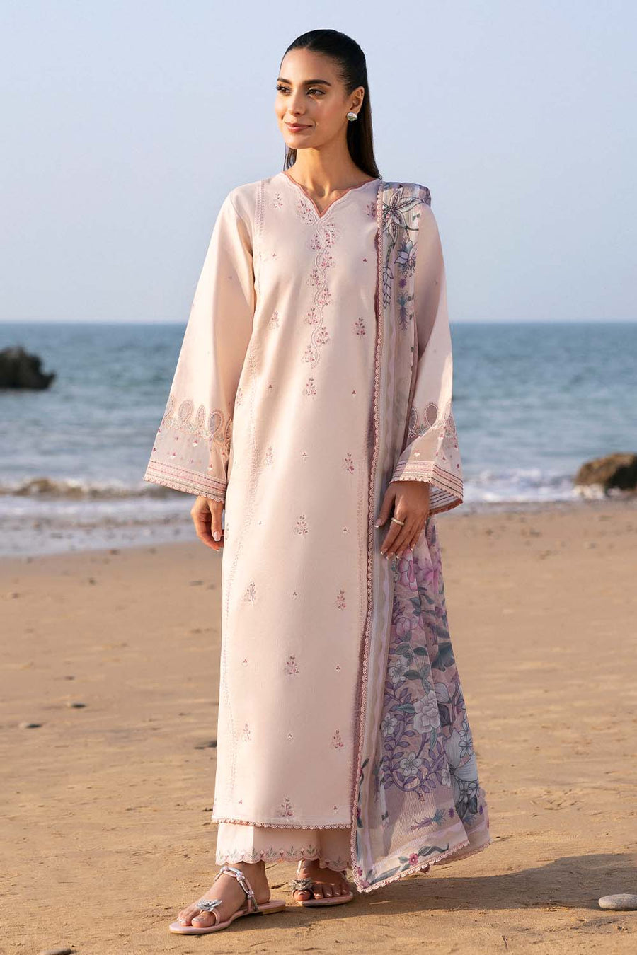 Seran Afsanah Vol-02 Embroidered Lawn Unstitched 3Pc Suit D-02 SARA