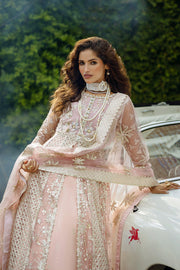 Mushq Stardust Embroidered Net Unstitched 3Pc Suit D-04 Starlet Sparkle