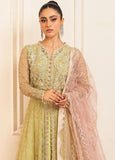 Hemline by Mushq Embroidered Net Unstitched 3Pc Suit D-02 Wasabi