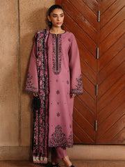 RajBari Premium Embroidered Peach Unstitched 3Pc Suit D-02