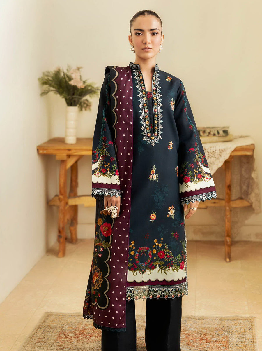 Nissa by RajBari Premium Embroidered Marina Unstitched 3Pc Suit D-02