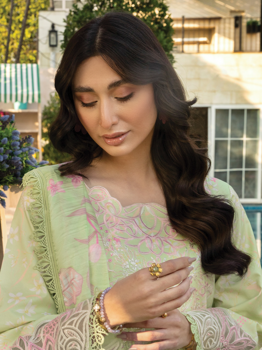 Rang Rasiya Florence Embroidered Lawn Unstitched 3Pc Suit D-02 HANIYA