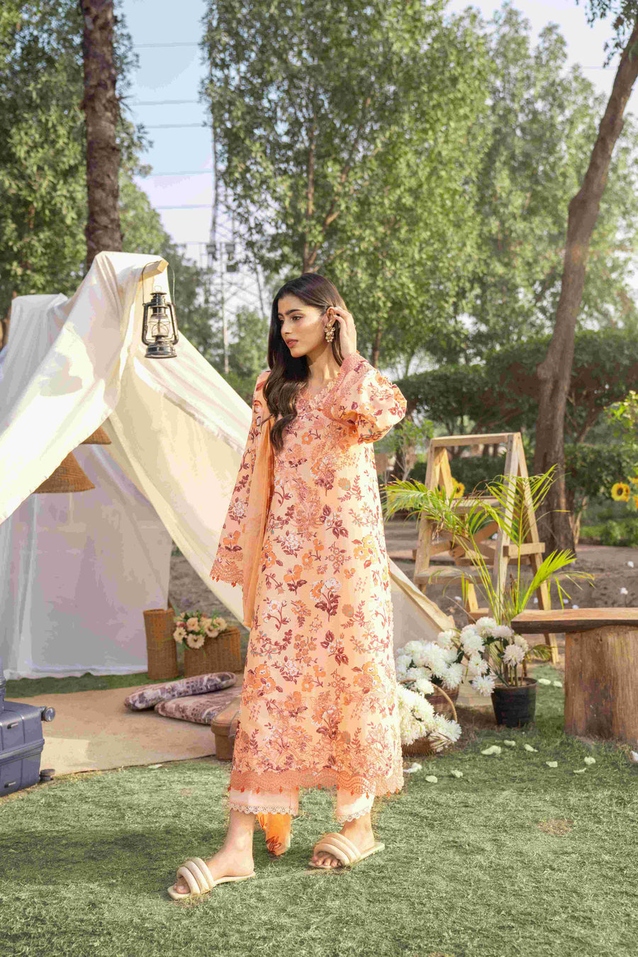 Spring Bell by Sanam Saeed Embroidered Lawn Unstitched 3Pc Suit D-02