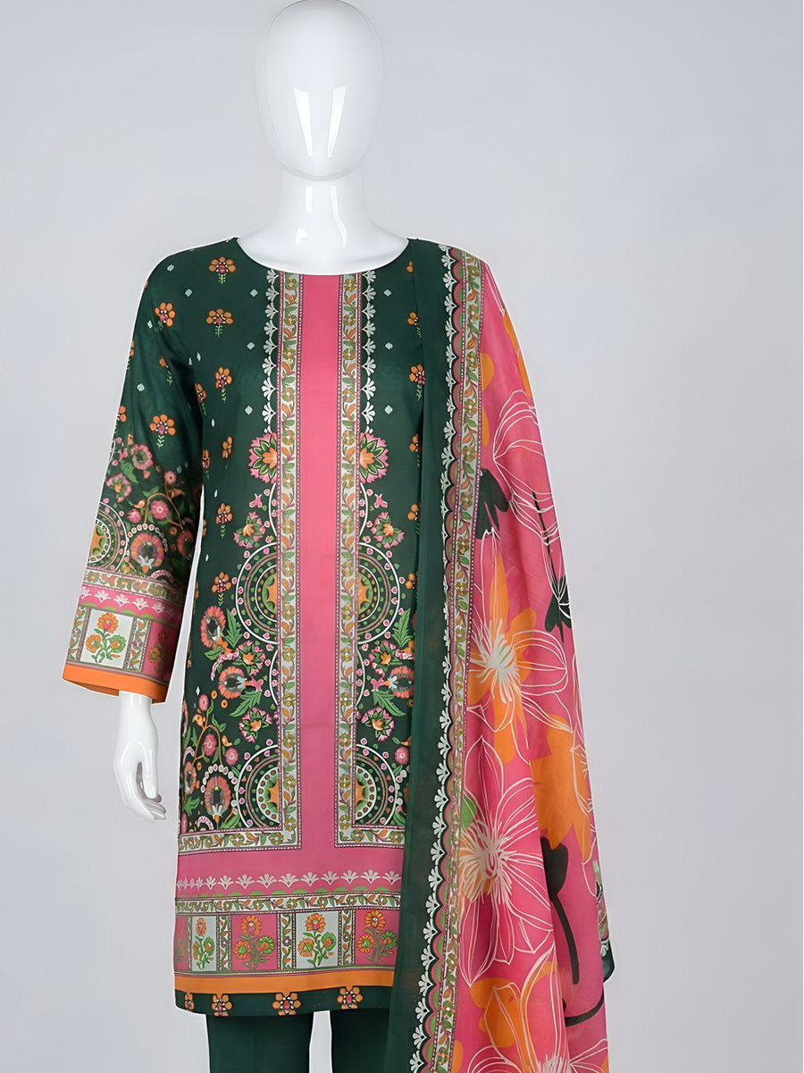 Ittehad Essential Printed Lawn Unstitched 3Pc Suit D-02