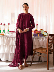 Seran Jahaan Unstitched Eid Edit Embroidered Lawn 3Pc Suit D-02 Shazeen