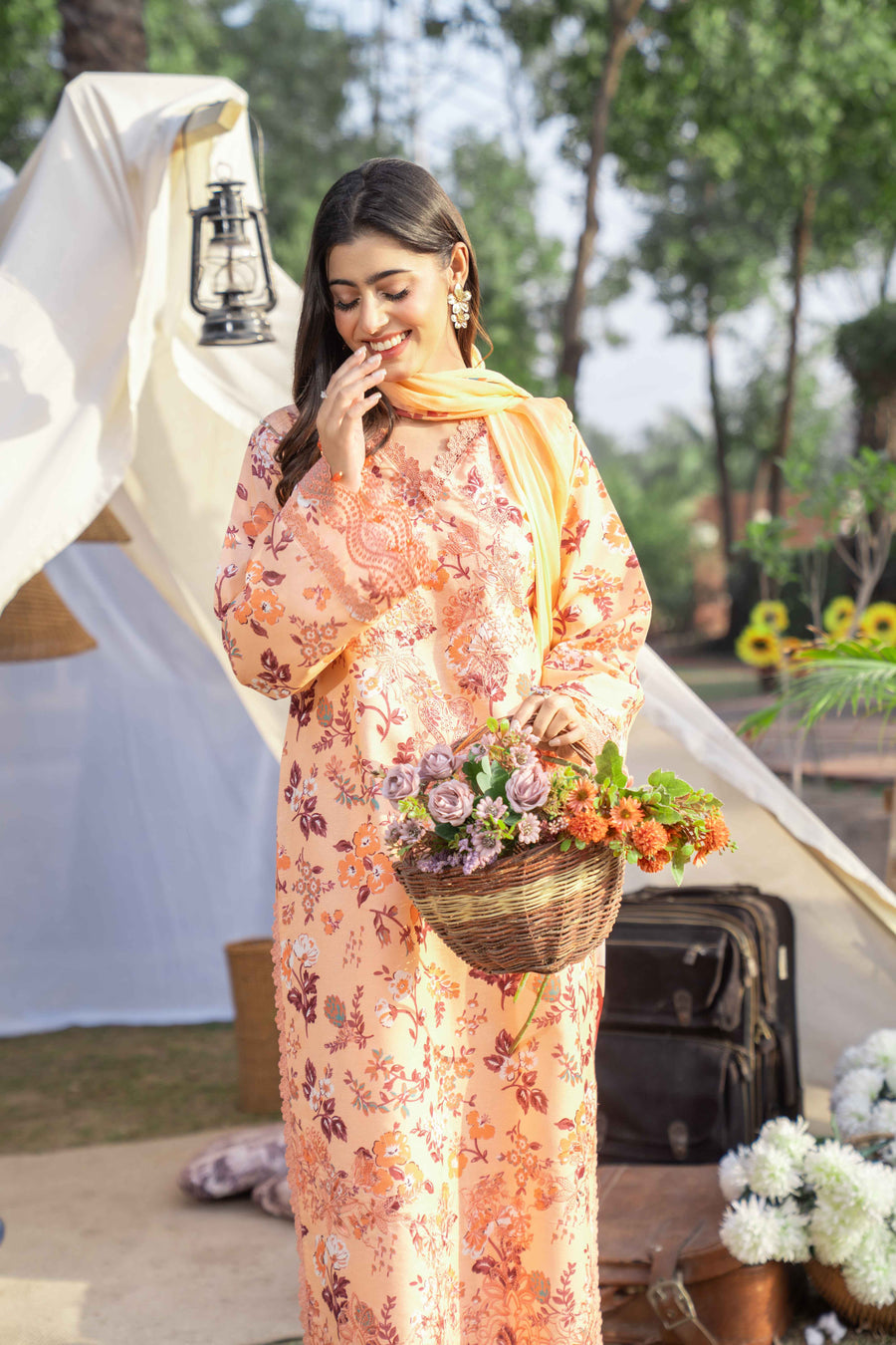 Spring Bell by Sanam Saeed Embroidered Lawn Unstitched 3Pc Suit D-02