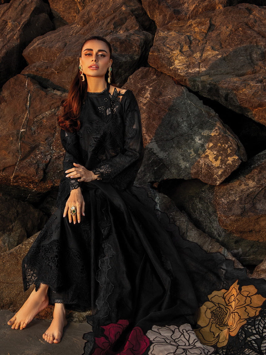 Rang Rasiya Premium Embroidered Lawn Unstitched 3Pc Suit D-01 RAMEEN