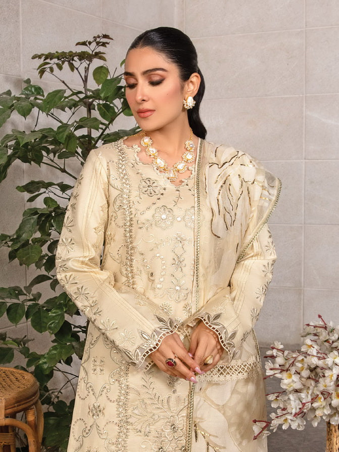 Rang Rasiya Premium Embroidered Lawn Unstitched 3Pc Suit D-02 HAYA
