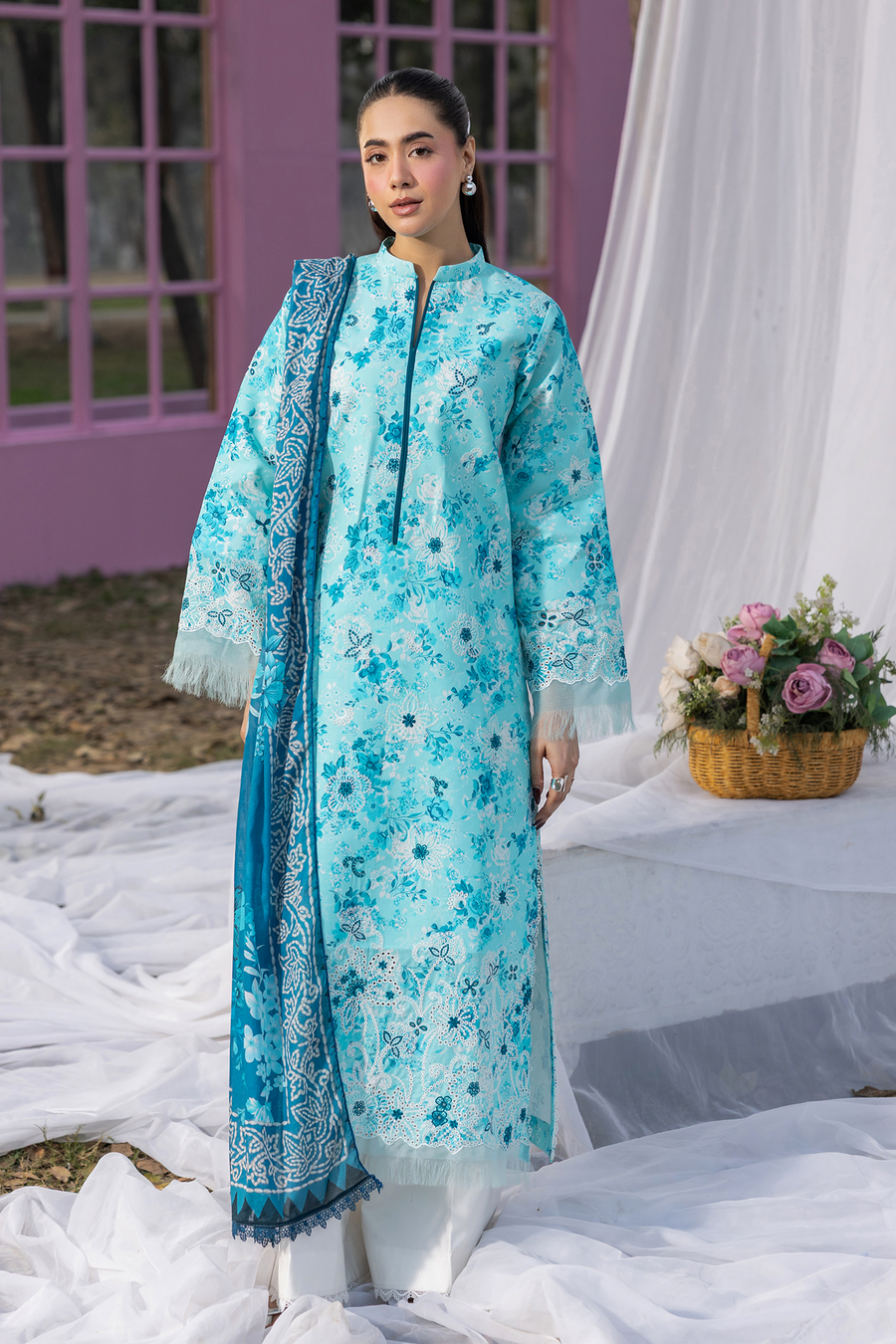 RajBari Summer Printkari Exclusive Lawn Unstitched 3Pc Suit D-02