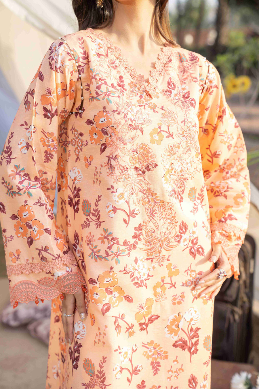 Spring Bell by Sanam Saeed Embroidered Lawn Unstitched 3Pc Suit D-02