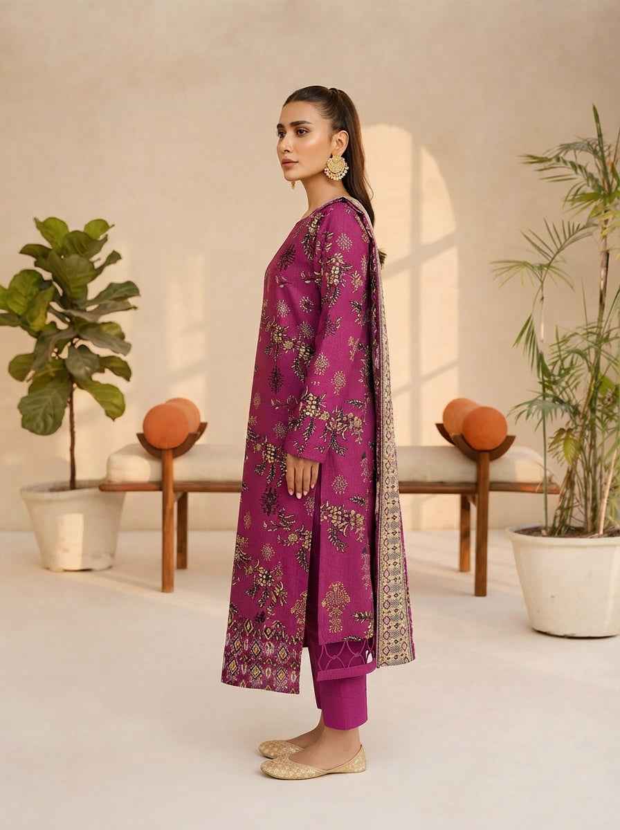 Fiza Noor Digital Printed Marina Unstitched 3Pc Suit D-02